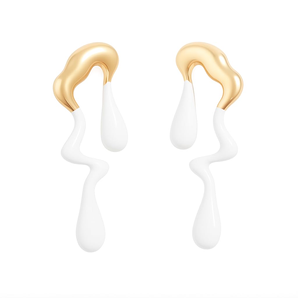 Nilu's Collections Abstract Drip Design Earrings in Trendy and Modern Look | gift for her,gifts for womens & gilrls