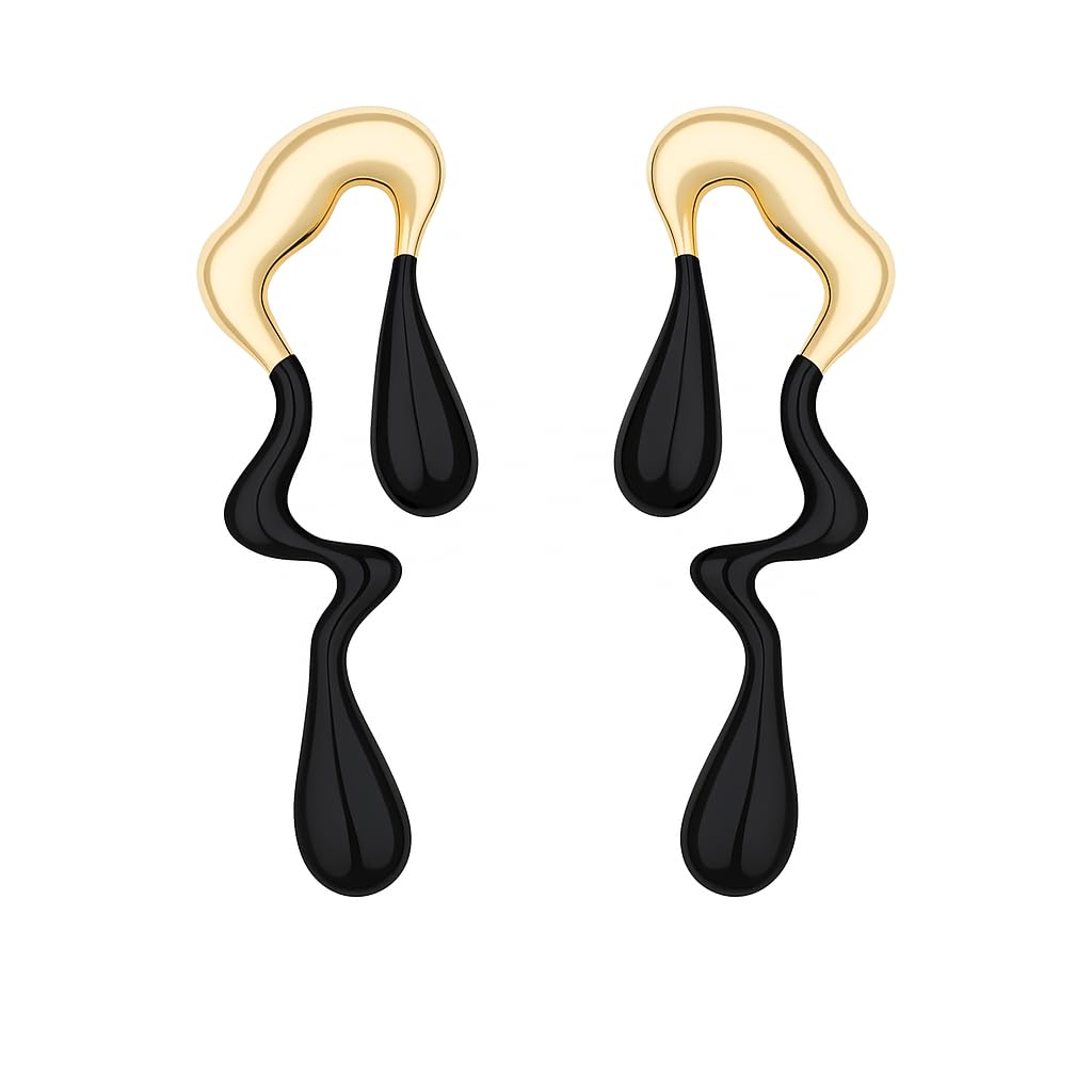 Nilu's Collections Abstract Drip Design Earrings in Trendy and Modern Look | gift for her,gifts for womens & gilrls