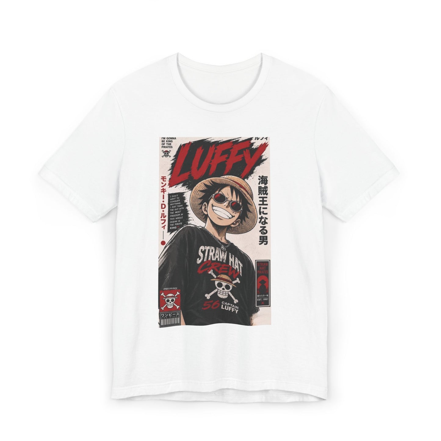 Luffy Straw Hat Anime T-Shirt — One Piece Manga Graphic Tee
