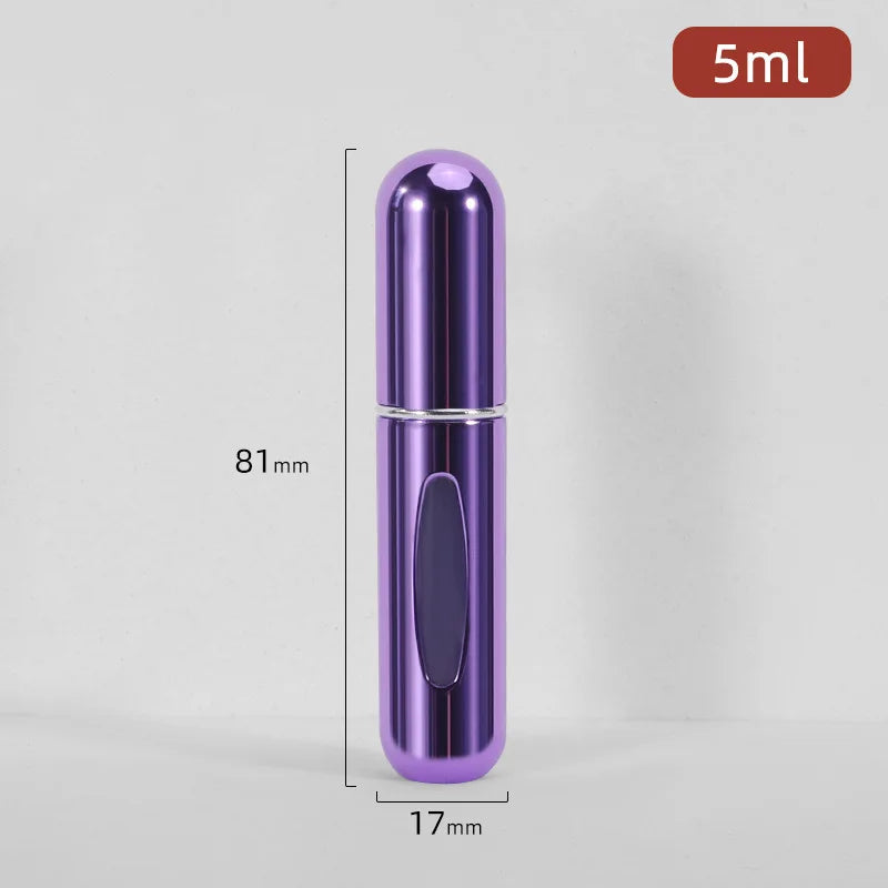 5/8ml Multi Color Aluminum Mini Perfume Bottle with Spray Pump Portable Empty Refillable Atomizer Bottle for Travel Essential