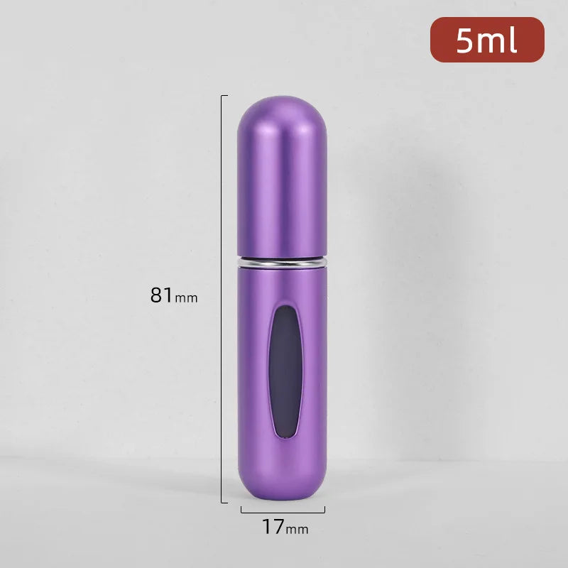 5/8ml Multi Color Aluminum Mini Perfume Bottle with Spray Pump Portable Empty Refillable Atomizer Bottle for Travel Essential